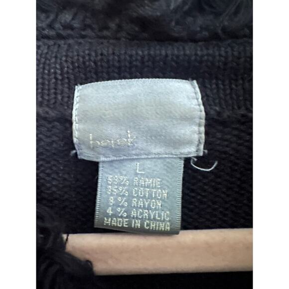 BEREK Vintage Floral Heavily Embroidered Button Knit Cardigan Sweater - Sz Large - Picture 4 of 6